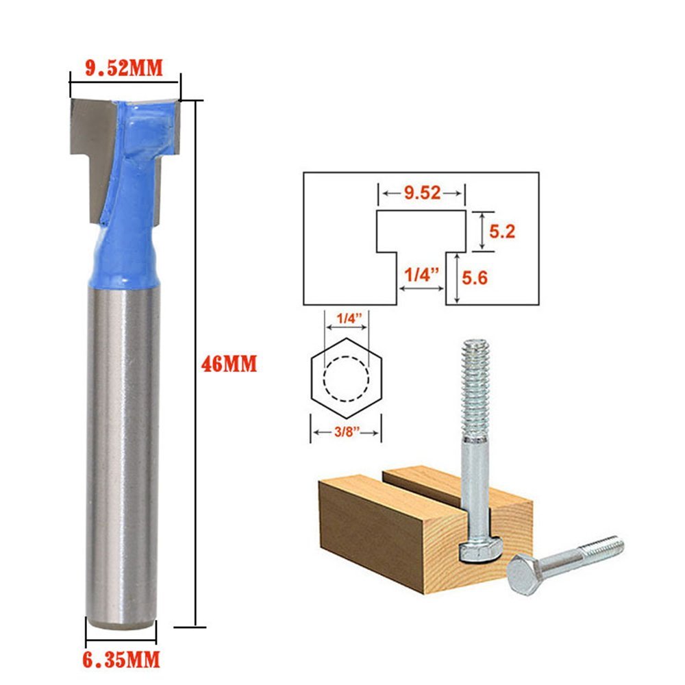 Power Tools Woodworking - A11I 1/4인치 생크 T-슬롯 커터 라우터
