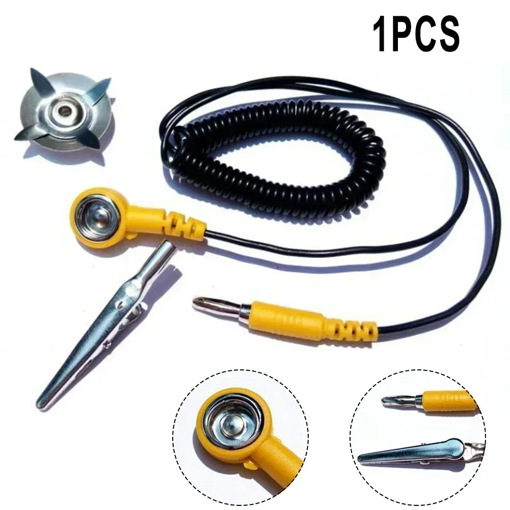 1pc ESD 접지 와이어 정전기 방지 노란색 검정색  - Power Tools Yellow And Black 리뷰 및 가격
